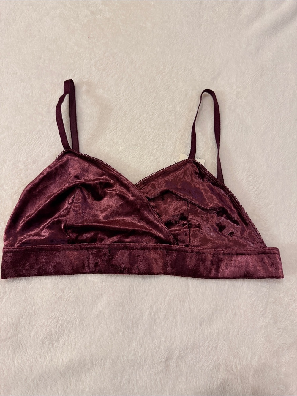 Anthropologie Velvet Bralette - Wine